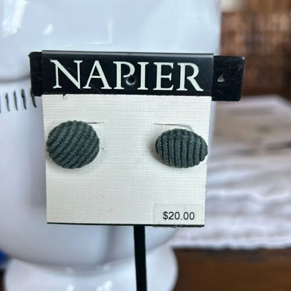 Napier round believer olive green earrings nickel free NWT